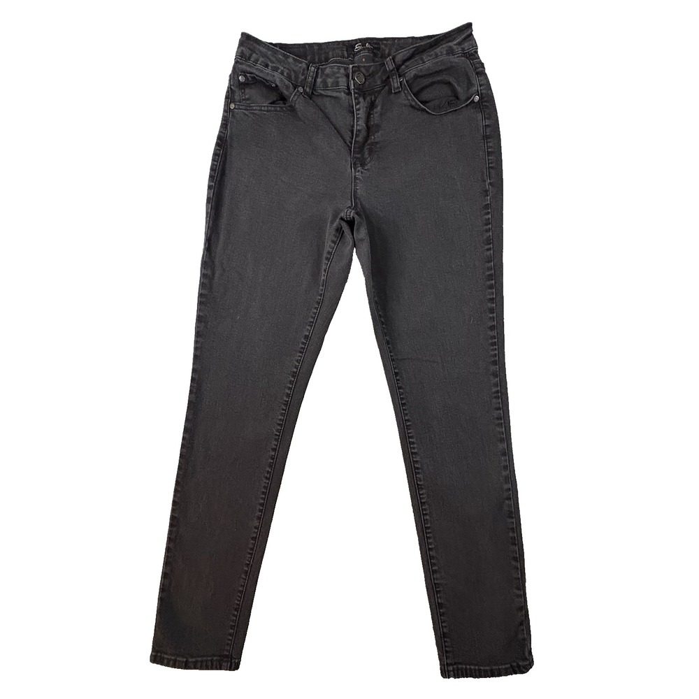 Earl Jeans Women's 8 (30x28.25) Black Stretch Skinny Embroidered Y2K Jeans